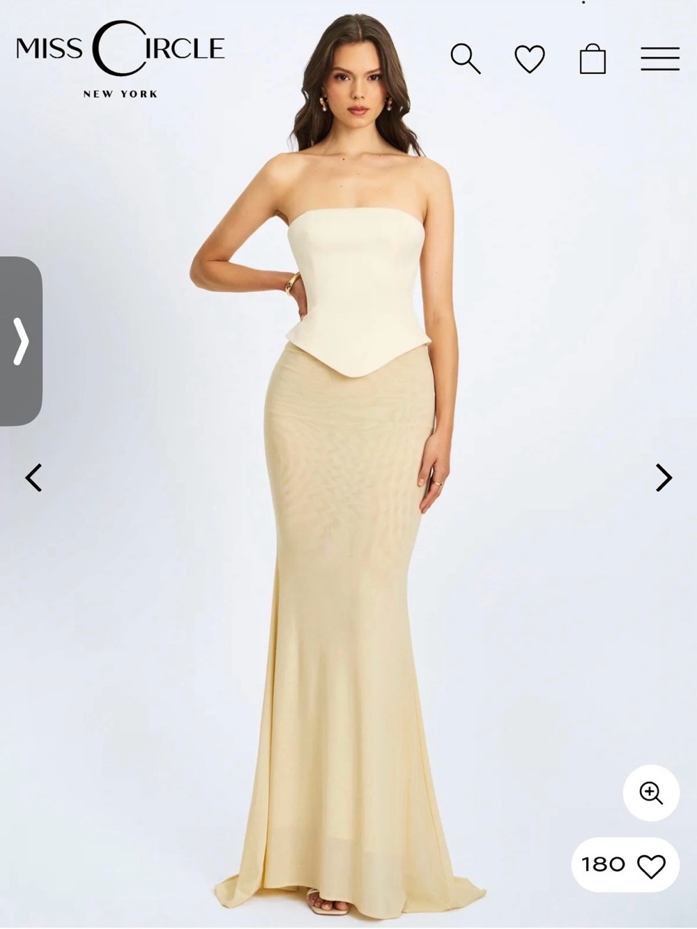 Miss Circle Strapless Cream Mermaid Gown